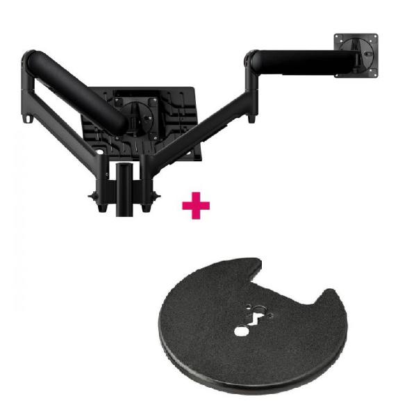 Atdec AWMS-2-ND13 Laptop-Monitor Combo Mount on 135mm Post. Max Load: 8kg,  Grommet Clamp Desk Fi...