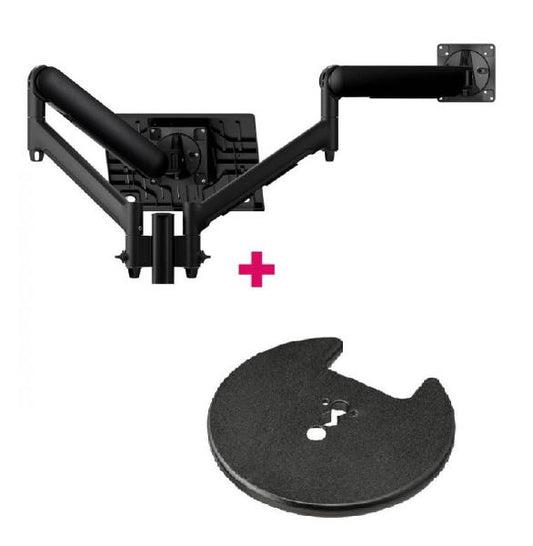 Atdec AWMS-2-ND13 Laptop-Monitor Combo Mount on 135mm Post. Max Load: 8kg,  Grommet Clamp Desk Fixing, VESA up to 100x100. Black