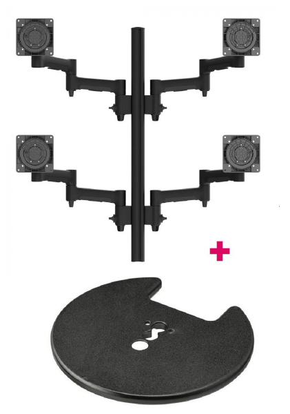 Atdec AWMS-4-4675 Quad 460mm Monitor Arms on 750mm Post. 12kg Flat Screens, 10kg Curved Screens,...