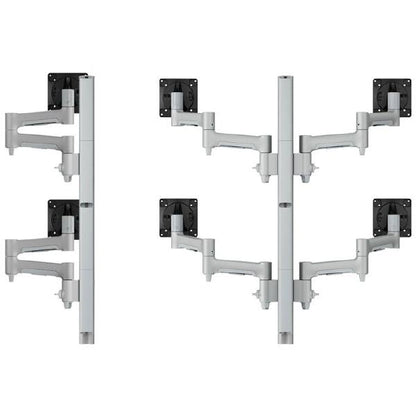 Atdec AWMS-6-46275 Hex Mount With Two Posts, Heavy Duty F-Clamp, Silver