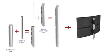 Atdec AWMS-BT40 Super Heavy Duty Monitor Mount. Up to 24" to 57" Displays. Max Load: 25kg (flat),... - Image 6