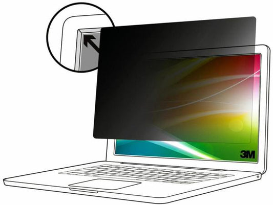 3M Bright Screen Privacy Filter, 13.3", 16:9, Laptop, Anti-glare, Blue Light Reduction, Matte-to-Gloss, COMPLY Flip Attach Set, Adhesive Strips