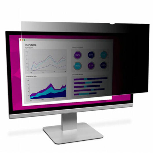 3M High Clarity Privacy Filter, 21.5", 16:9, Monitor, Blue Light Reduction, Gloss-to-Gloss, Slide Mounts, Adhesive Strips