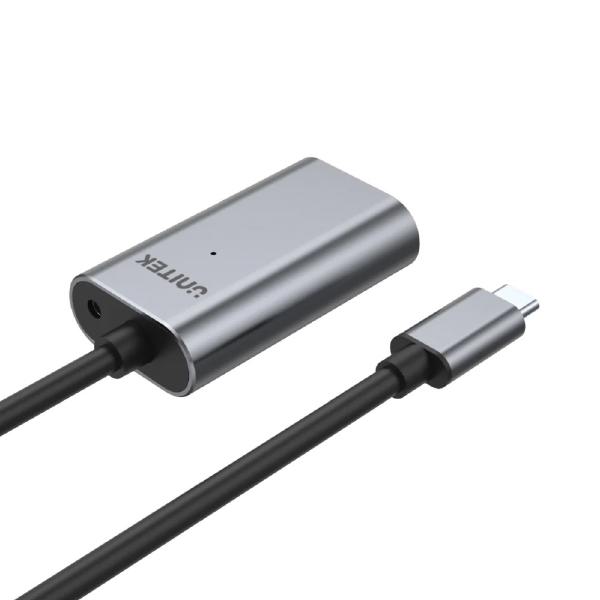 Unitek 5M USB Type-C Active Extension Cable, Grey, Unitek Gift Box - Display Accessories - Image 2
