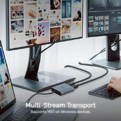 Unitek USB-C to Dual HDMI 4K Adapter, 60Hz with MST for Windows Devices, Grey - Display Accessories - Image 4