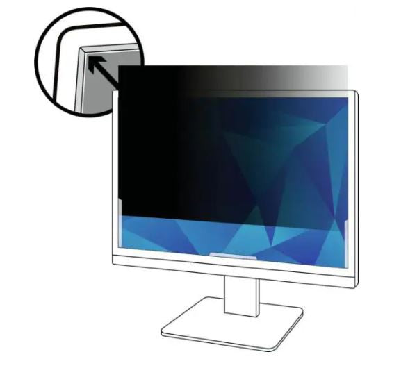 3M Privacy Filter, 23.8", 16:9, Monitor, Anti-glare, Blue Light Reduction, Matte-to-Gloss, Adhesi...