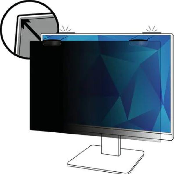 3M Privacy Filter, 24", 16:10, Full Screen Monitor, Anti-glare, Blue Light Reduction, Matte-to-Gl...