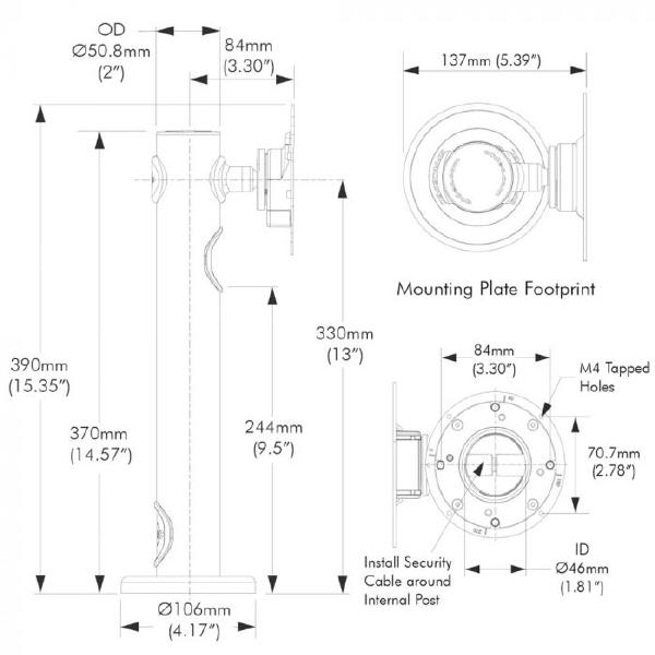Atdec SD-POS-VBM Spacedec Single Display Fixed Height Point of Sales (POS) Desk Mount. Max load:... - Image 9