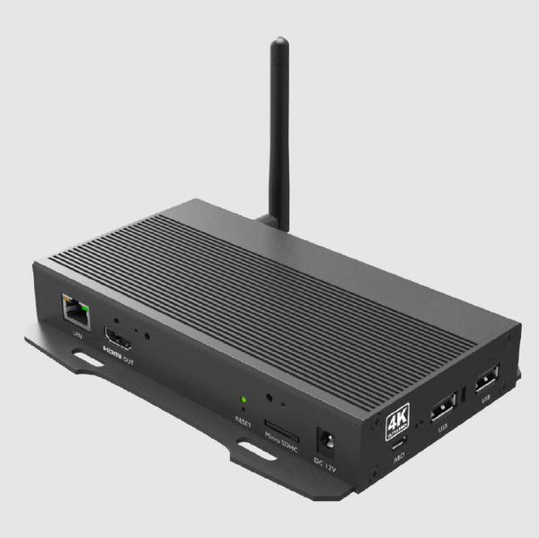 Qbic BXP-300 4K-UHD Media Player. 4K (3840x2160) @ 60fps. ARM Quad-Core 1.8GHz CPU. Mali-T764 GPU...