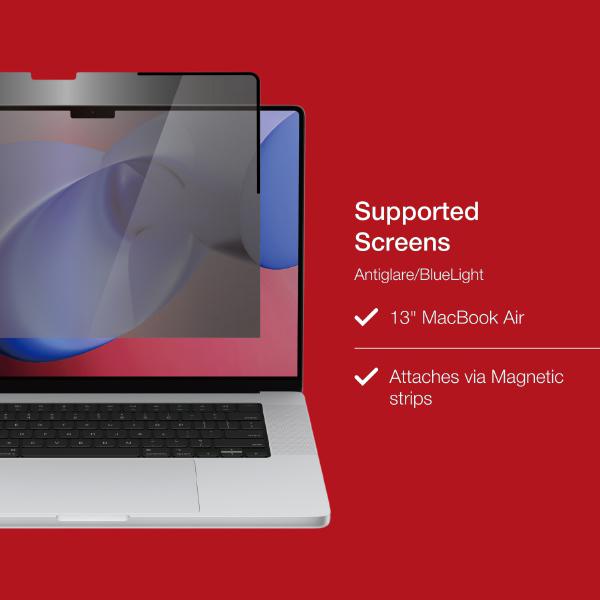 Shintaro Privacy Screen Filter 13.3" for MacBookAir with Magnetic Strips, Anti-glare & Blue Light... - Image 3