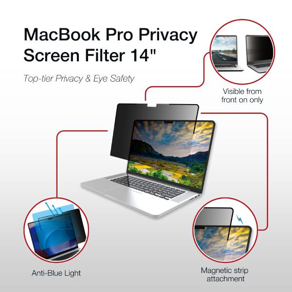 Shintaro Privacy Screen Filter 14.2" for MacBookPro with Magnetic Strips, Anti-glare & Blue Light... - Image 2