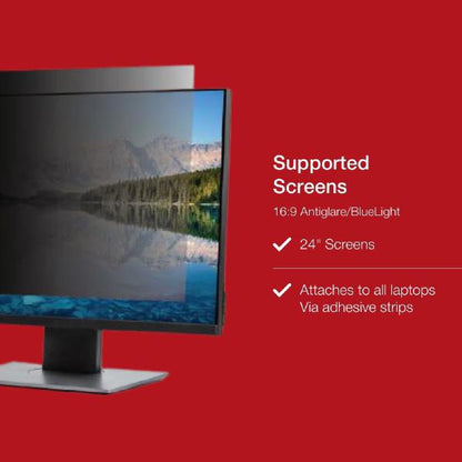 Shintaro Privacy Screen Filter 24" for Monitor with Adhesive Strips, 16:9, Anti-glare & Blue Ligh... - Image 3