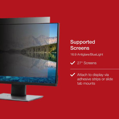 Shintaro Privacy Screen Filter 27" for Monitor with Adhesive Strips, 16:9, Anti-glare & Blue Ligh... - Image 3