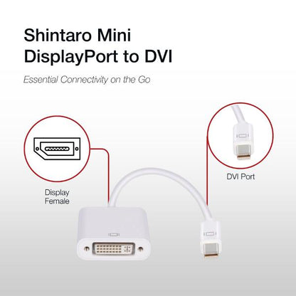 Shintaro Mini DisplayPort (MDP) to DVI Adapter - Connect Mac or Notebook to Monitor, HD TV, or Pr... - Image 3