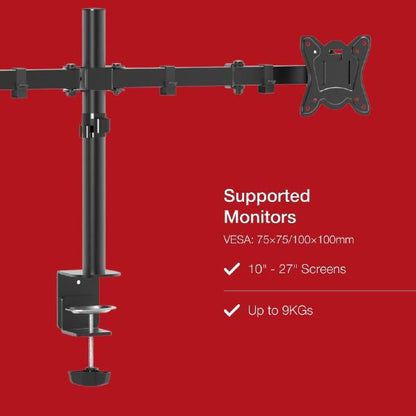 Shintaro Dual Monitor Mount for 10"-27" Screen, Articulated Arms, F-Clamp & Bolt, 360 Rotation, 1... - Image 2