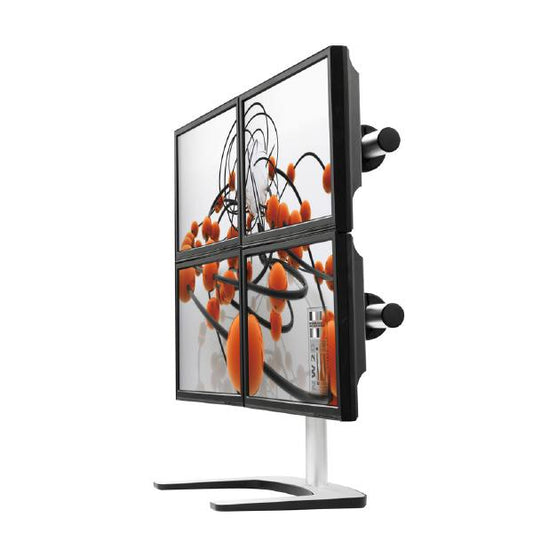 Atdec Visidec Focus Display Accessory Arm Quad/Triple Displays, Freestanding Mount 24" - 32" Polished Silver