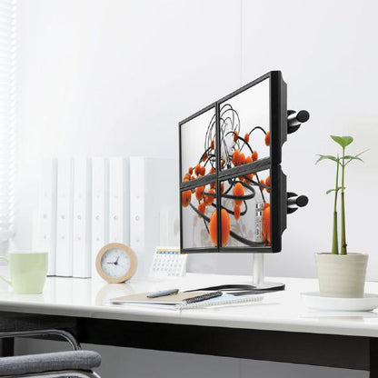 Atdec Visidec Focus Display Accessory Arm Quad/Triple Displays, Freestanding Mount 24" - 32" Polished Silver