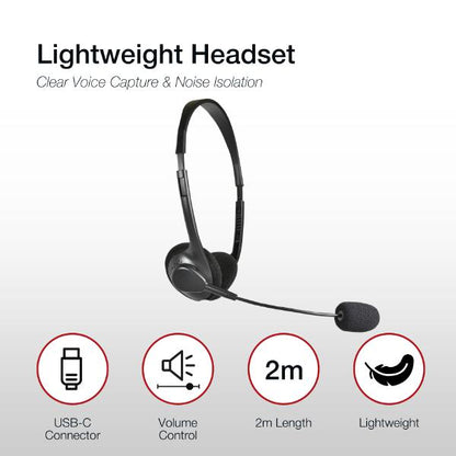 Shintaro USB-C Lightweight Headset with Microphone, Inline Volume Control, Adjustable Arm, Ideal... - Image 4