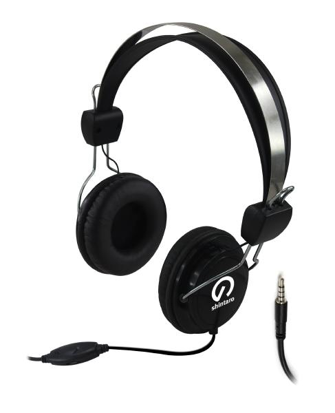 Shintaro Stereo Headset with Inline Noise-Cancelling Microphone, Single Combo 3.5mm Jack, Adjustable Headband, Volume Control