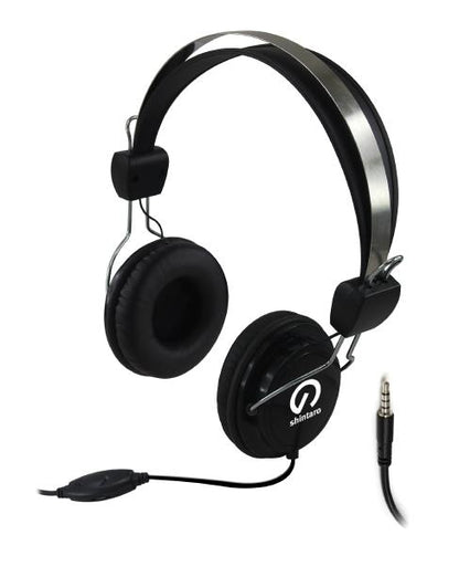 Shintaro Stereo Headset with Inline Noise-Cancelling Microphone, Single Combo 3.5mm Jack, Adjustable Headband, Volume Control