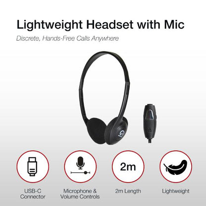 Shintaro USB-C Lightweight Headset w/ Inline Microphone, Adjustable Headband and In-line Volume C... - Image 4