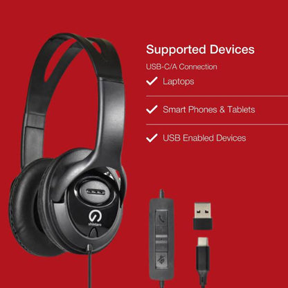 Shintaro USB-C Over-Ear Headset w/ In-Line Mic, Volume Control, USB-C to USB-A Adapter, 40mm Driv... - Image 3