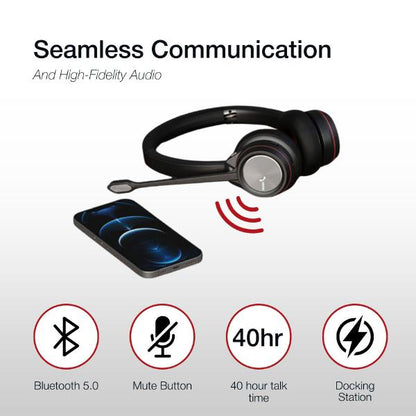 Shintaro  Wireless Headset with Mic - Noise Cancelling, Dual Device Connectivity, 30m Range, 40 H... - Image 4