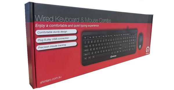 Shintaro Wired Keyboard & Mouse Combo - Ergonomic Design, Spill-Resistant, USB Plug & Play, Comfo... - Image 4