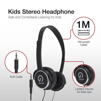 Shintaro Kids Stereo Headphones with Safety Volume Limit, Adjustable Headband, and 1m Cable for S... - Image 5