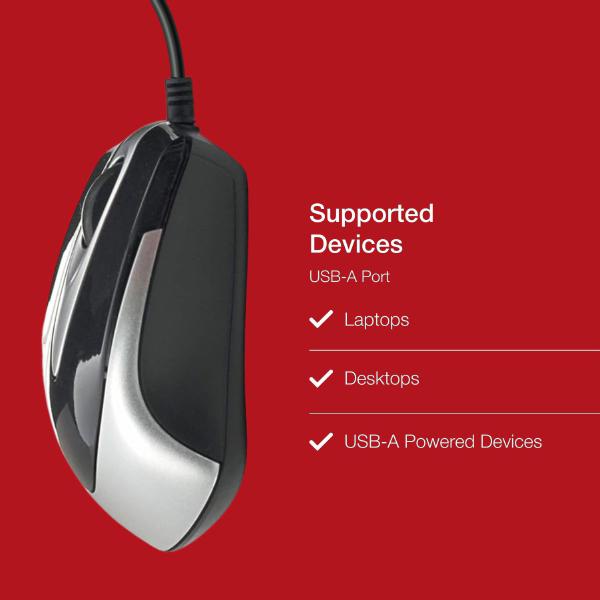 Shintaro Mini Optical Mouse with USB 2.0 & Retractable Cable - Compact & Ergonomic Design - Mice - Image 3