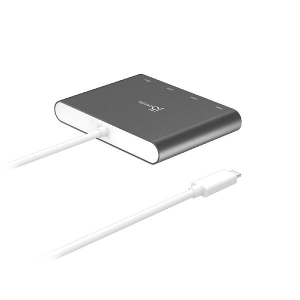 J5create JCA366 USB-C to 4-Port Quad HDMI Multi-Monitor Adapter (1 x USB-C to 4 x HDMI Max Resolution 1920 x 1080 @ 60 Hz)
