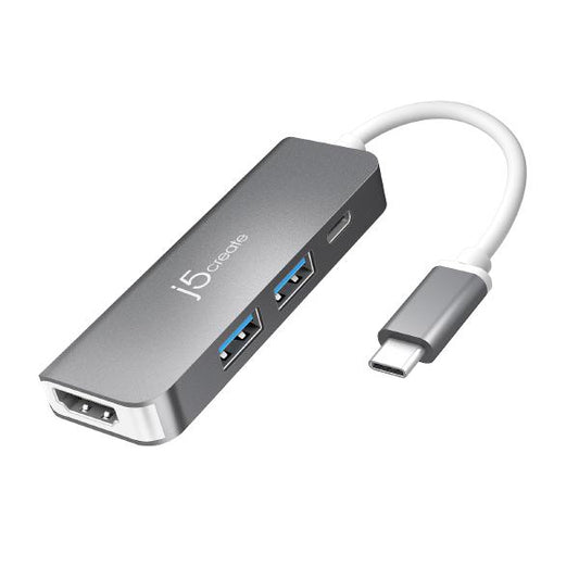 J5create JCD371 USB-C to HDMI & USB 3.1 2-Port with Power Delivery (USB-C to HDMI, 2x USB-A 3.1,...