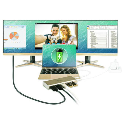 J5create USB-C Dual HDMI Mini Dock for Dual Display with USB-C to 2 HDMI, 2 USB 3.0, USB-C PD2.0... - Image 2