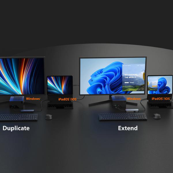 J5create JCH422 Wormhole Switch CrossLink USB-C HUB - Windows to Ipad/Iphone 15 and above - Noteb... - Image 4