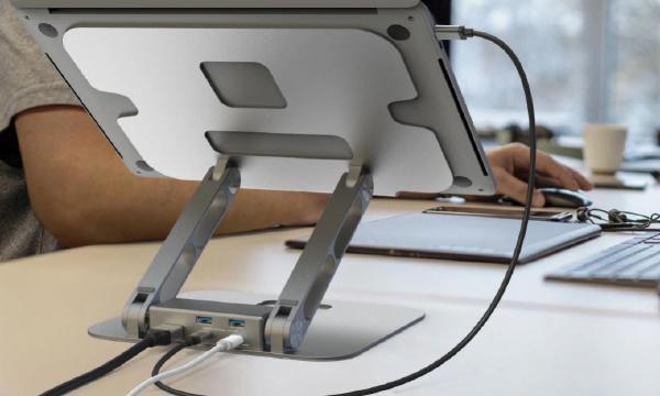 J5create JTS327 Multi-Angle single 4K HDMI Docking Laptop Stand with USB-C Pass Through (USB-C Do... - Image 4