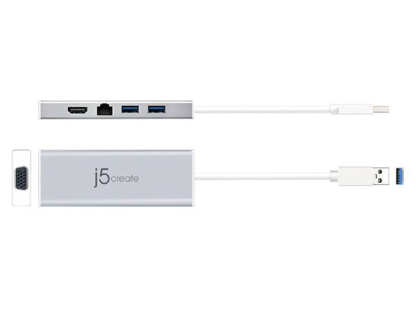 J5create JUD380 USB 3.0 Mini Dock for Dual Display with HDMI & VGA Output, 2 USB 3.1 Type-A and G... - Image 2