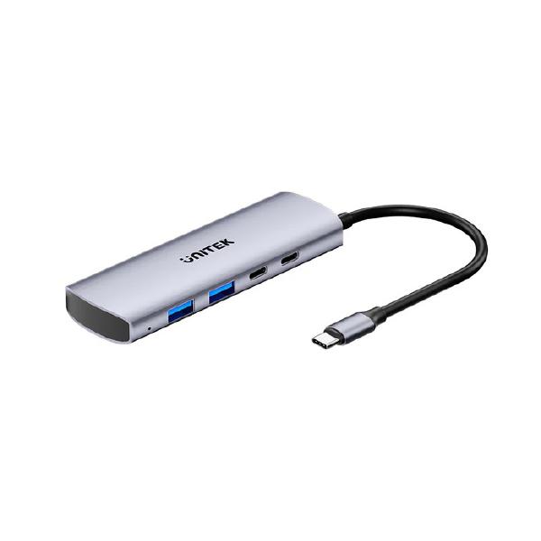 Unitek 4-in-1 uHUB Q4 USB-C Hub, 10Gbps, USB-A x2, USB-C x2, Grey, Unitek Hook Color Box - Dockin... - Image 2