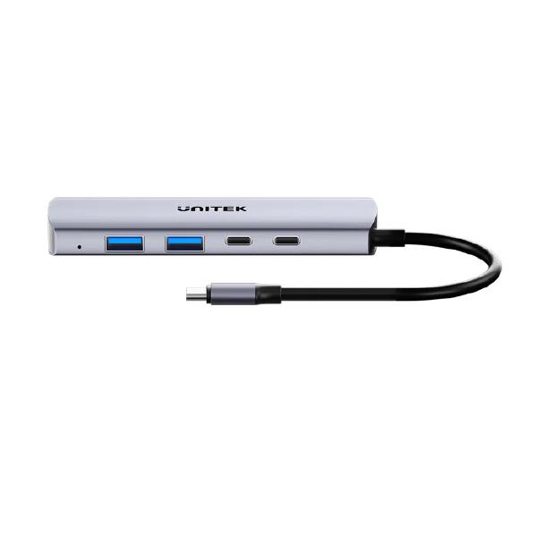 Unitek 4-in-1 uHUB Q4 USB-C Hub, 10Gbps, USB-A x2, USB-C x2, Grey, Unitek Hook Color Box - Dockin... - Image 8