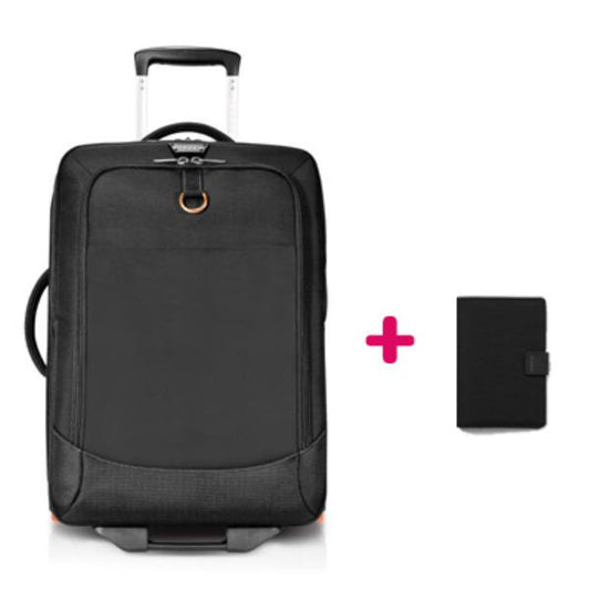 Everki Wheeled 420 Laptop Trolley fits 15" to 18.4" + RFID Passport Holder with Passport-Slot, Ca...