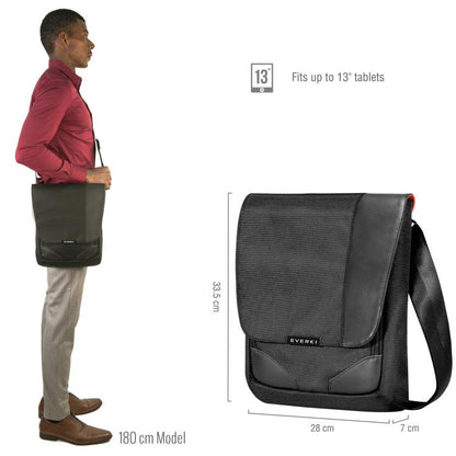 Everki Venue XL Premium RFID Mini Messenger fits iPad Pro 12-Inch, Surface Pro, MacBook 12