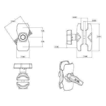 RAM Double Socket Arm - C Size Short - Tablet Accessories - Image 7