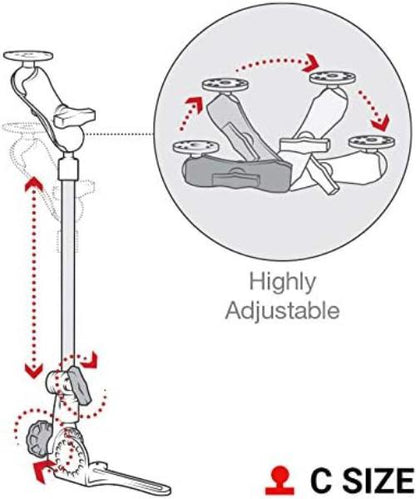 RAM Pod HD Vehicle Mount for FZ-G2 with 18" Aluminum Rod and Round Plate - Tablet Accessories - Image 4
