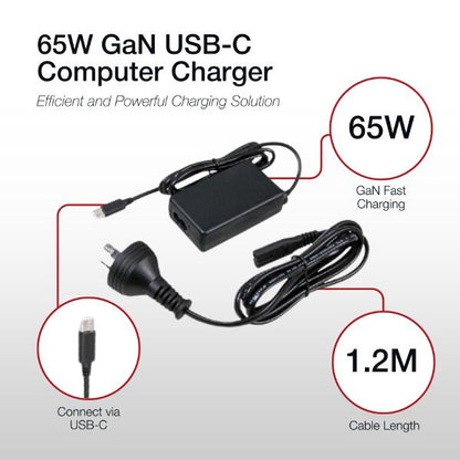 Shintaro 65W GaN USB-C Notebook Charger with PD Fast Charging for MacBook, Dell, Lenovo, HP, and... - Image 3