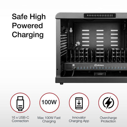 Shintaro 16-Port USB-C PD3.0 1000W GaN Charging Cabinet for Smartphone, Tablet, & Notebook Device... - Image 4