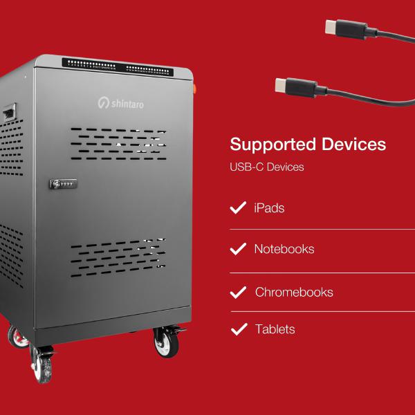 Shintaro 32-Port USB-C PD3.0 2000W GaN Charging Trolley for Smartphone, Tablet, & Notebook Device... - Image 4