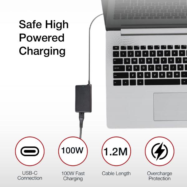 Shintaro 100W USB-C Universal Laptop Charger - Fast, Powerful Charging for Laptops, Smartphones,... - Image 4