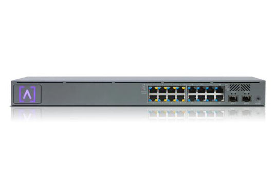 Alta Labs S16-POE 16-Port PoE Switch, Layer 2, 8x 802.3at PoE+ Ports, 8x Non-PoE Ports & 2x SFP P...