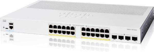 Cisco Catalyst 1200, 24-Port Managed Switch with 24 Gigabit Ethernet PoE+ with 195W Power Budget...