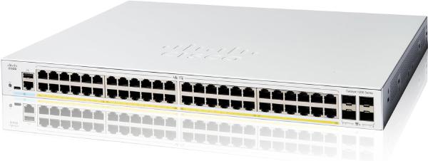 Cisco Catalyst 1200, 48-Port Managed Switch with 48 Gigabit Ethernet PoE+ with 375W Power Budget...