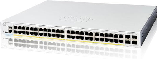 Cisco Catalyst 1200, 48-Port Managed Switch with 48 Gigabit Ethernet PoE+ with 375W Power Budget...